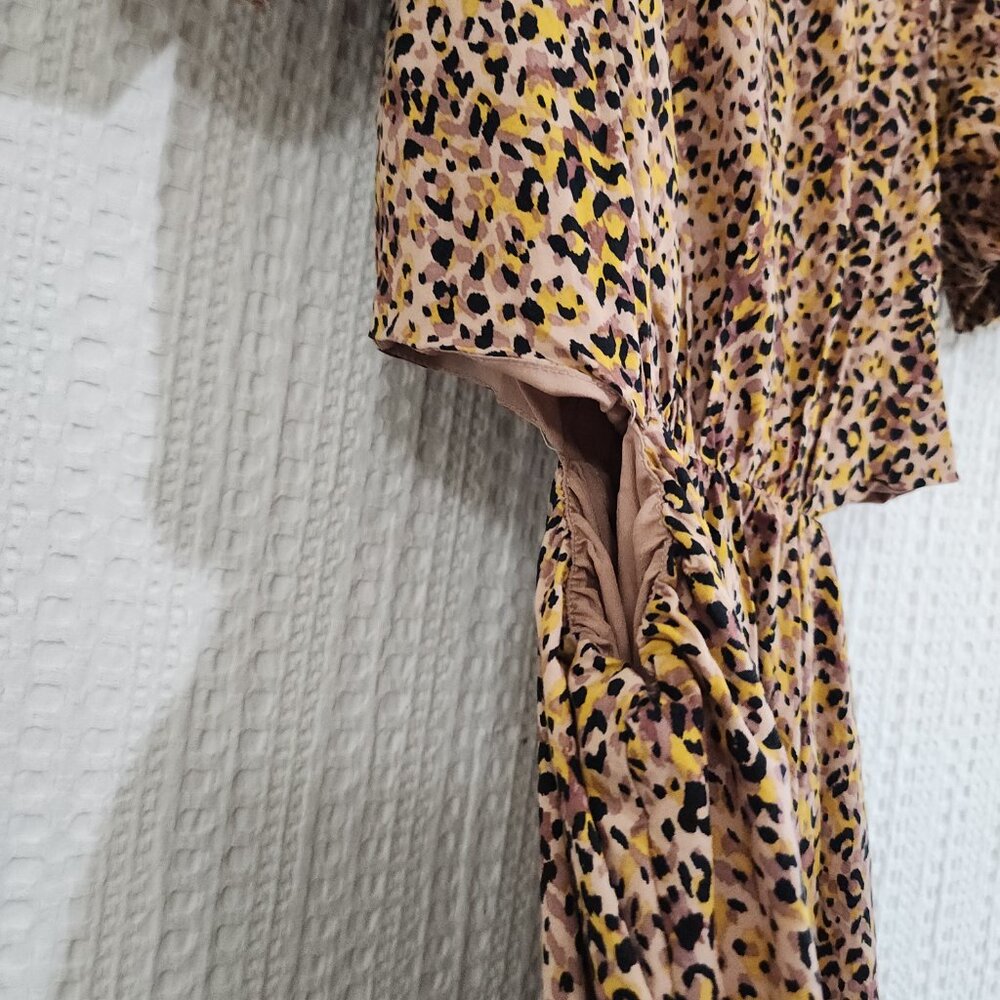 WAYF Plaza Cheetah Cut Out Tiered Women's Maxi Dress Size XS Anthropologie - Picture 7 of 14